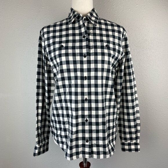 Jones New York Black and White Button Down Shirt Size 4 EUC - Picture 1 of 6